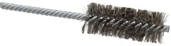 Made in USA - 1" Diam Helical Stainless Steel Tube Brush - Double Spiral, 0.006" Filament Diam, 2-1/2" Brush Length, 5-1/2" OAL, 0.237" Diam Galvanized Steel Shank - Industrial Tool & Supply