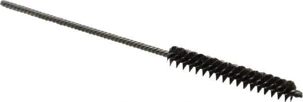 Made in USA - 1/4" Diam Helical Steel Tube Brush - Double Spiral, 0.005" Filament Diam, 1-1/2" Brush Length, 4" OAL, 0.091" Diam Stainless Steel Shank - Industrial Tool & Supply