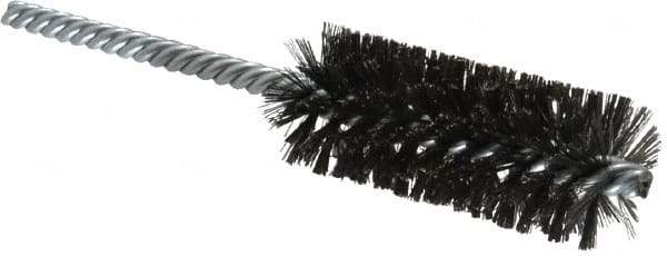 Made in USA - 1" Diam Helical Steel Tube Brush - Double Spiral, 0.006" Filament Diam, 2-1/2" Brush Length, 5-1/2" OAL, 0.237" Diam Galvanized Steel Shank - Industrial Tool & Supply