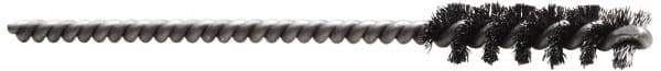 Made in USA - 1-1/2" Diam Helical Nylon Tube Brush - 0.022" Filament Diam, 1" Brush Length, 3-1/2" OAL, 1/4" Diam Stainless Steel Shank - Industrial Tool & Supply