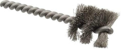 Made in USA - 1" Diam Helical Stainless Steel Tube Brush - 0.008" Filament Diam, 1" Brush Length, 3-1/2" OAL, 0.248" Diam Stainless Steel Shank - Industrial Tool & Supply