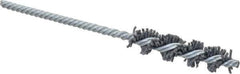 Made in USA - 1/2" Diam Helical Nylon Tube Brush - Single Spiral, 0.04" Filament Diam, 2" Brush Length, 5" OAL, 0.162" Diam Galvanized Steel Shank - Industrial Tool & Supply