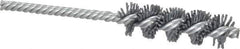 Made in USA - 3/4" Diam Helical Nylon Tube Brush - Single Spiral, 0.04" Filament Diam, 2-1/2" Brush Length, 5-1/2" OAL, 15/64" Diam Galvanized Steel Shank - Industrial Tool & Supply