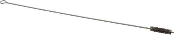 Made in USA - 2" Long x 1/2" Diam Stainless Steel Twisted Wire Bristle Brush - Double Spiral, 18" OAL, 0.004" Wire Diam, 0.11" Shank Diam - Industrial Tool & Supply