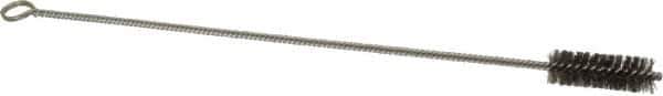 Made in USA - 2-1/2" Long x 7/8" Diam Stainless Steel Twisted Wire Bristle Brush - Double Spiral, 18" OAL, 0.006" Wire Diam, 0.162" Shank Diam - Industrial Tool & Supply