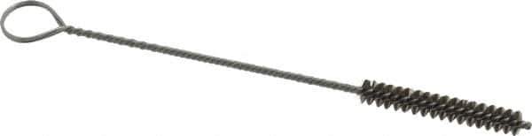 Made in USA - 1-1/2" Long x 1/4" Diam Stainless Steel Twisted Wire Bristle Brush - Double Spiral, 5-1/2" OAL, 0.003" Wire Diam, 0.091" Shank Diam - Industrial Tool & Supply