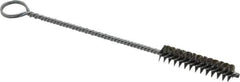 Made in USA - 1-1/2" Long x 3/8" Diam Stainless Steel Twisted Wire Bristle Brush - Double Spiral, 5-1/2" OAL, 0.005" Wire Diam, 1/8" Shank Diam - Industrial Tool & Supply