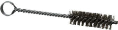 Made in USA - 2" Long x 5/8" Diam Stainless Steel Twisted Wire Bristle Brush - Double Spiral, 5-1/2" OAL, 0.008" Wire Diam, 0.209" Shank Diam - Industrial Tool & Supply
