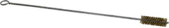 Made in USA - 2-1/2" Long x 7/8" Diam Brass Twisted Wire Bristle Brush - Double Spiral, 18" OAL, 0.006" Wire Diam, 0.235" Shank Diam - Industrial Tool & Supply