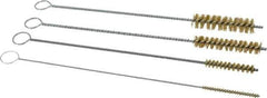 PRO-SOURCE - 4 Piece Brass Hand Tube Brush Set - 1-1/2" Brush Length, 8" OAL, 0.016" Shank Diam, Includes Brush Diams 1/8", 1/4", 3/8" & 1/2" - Industrial Tool & Supply