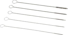 PRO-SOURCE - 5 Piece Stainless Steel Hand Tube Brush Set - 1/2" to 3/4" Brush Length, 4" OAL, 0.022" Shank Diam - Industrial Tool & Supply