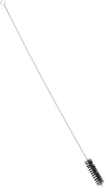 PRO-SOURCE - 4-1/2" Long x 1-1/4" Diam Nylon Bristle Brush - Single Spiral, 42" OAL, 0.01" Filament Diam, 0.142" Shank Diam - Industrial Tool & Supply