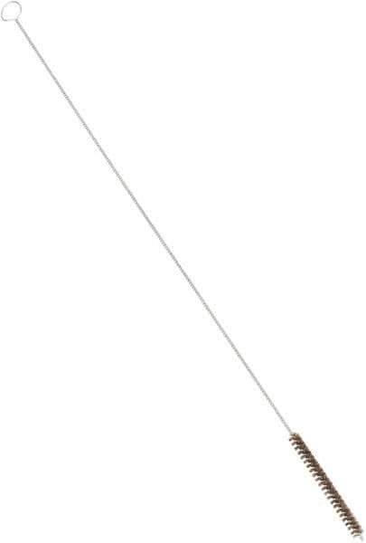 PRO-SOURCE - 4" Long x 3/8" Diam Horsehair Bristle Brush - Single Spiral, 26" OAL, 0.008" Filament Diam, 0.13" Shank Diam - Industrial Tool & Supply