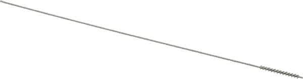 Made in USA - 0.05" Diam Helical Stainless Steel Tube Brush - Single Spiral, 0.003" Filament Diam, 1/2" Brush Length, 4" OAL, 0.024" Diam Stainless Steel Shank - Industrial Tool & Supply