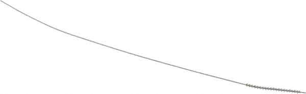 Made in USA - 1mm Diam Helical Stainless Steel Tube Brush - Single Spiral, 0.003" Filament Diam, 5/8" Brush Length, 4" OAL, 0.016" Diam Stainless Steel Shank - Industrial Tool & Supply