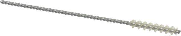 Made in USA - 3/16" Diam Helical Nylon Tube Brush - 0.008" Filament Diam, 1" Brush Length, 4" OAL, 0.085" Diam Galvanized Steel Shank - Industrial Tool & Supply