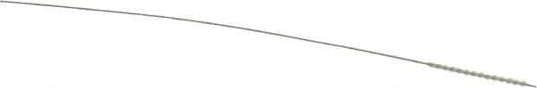 Made in USA - 1mm Diam Helical Nylon Tube Brush - 0.008" Filament Diam, 5/8" Brush Length, 4" OAL, 0.016" Diam Stainless Steel Shank - Industrial Tool & Supply