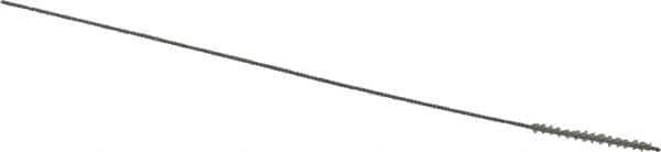 Made in USA - 1.5mm Diam Helical Nylon Tube Brush - 0.008" Filament Diam, 5/8" Brush Length, 4" OAL, 0.026" Diam Stainless Steel Shank - Industrial Tool & Supply