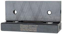 Snap Jaws - 4" Wide x 1.155" High x 0.55" Thick, Flat/No Step Vise Jaw - Hard, Steel, Fixed Jaw, Compatible with 4" Vises - Industrial Tool & Supply