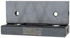 Snap Jaws - 4" Wide x 1.155" High x 0.55" Thick, Flat/No Step Vise Jaw - Hard, Steel, Fixed Jaw, Compatible with 4" Vises - Industrial Tool & Supply