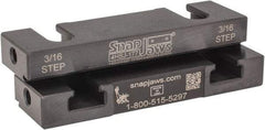 Snap Jaws - 4" Wide x 1.155" High x 0.55" Thick, Step Vise Jaw - Hard, Steel, Fixed Jaw, Compatible with 4" Vises - Industrial Tool & Supply