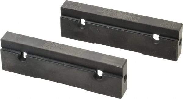 Snap Jaws - 4" Wide x 1.155" High x 0.55" Thick, Step Vise Jaw - Hard, Steel, Fixed Jaw, Compatible with 4" Vises - Industrial Tool & Supply
