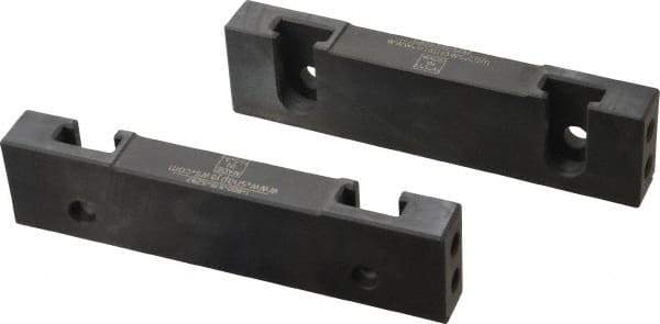 Snap Jaws - 6" Wide x 1.53" High x 0.73" Thick, Step Vise Jaw - Hard, Steel, Fixed Jaw, Compatible with 6" Vises - Industrial Tool & Supply