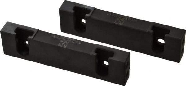 Snap Jaws - 6" Wide x 1.53" High x 0.73" Thick, Step Vise Jaw - Hard, Steel, Fixed Jaw, Compatible with 6" Vises - Industrial Tool & Supply