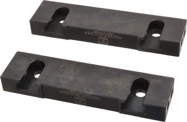 Snap Jaws - 6" Wide x 1.53" High x 0.73" Thick, Step Vise Jaw - Hard, Steel, Fixed Jaw, Compatible with 6" Vises - Industrial Tool & Supply