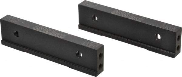 Snap Jaws - 6" Wide x 1.53" High x 0.73" Thick, Step Vise Jaw - Hard, Steel, Fixed Jaw, Compatible with 6" Vises - Industrial Tool & Supply