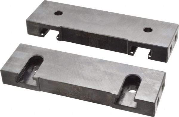 Snap Jaws - 6" Wide x 1-3/4" High x 3/4" Thick, Flat/No Step Vise Jaw - Soft, Steel, Fixed Jaw, Compatible with 6" Vises - Industrial Tool & Supply