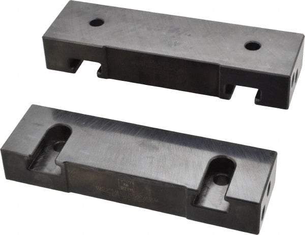 Snap Jaws - 6" Wide x 1-3/4" High x 1" Thick, Flat/No Step Vise Jaw - Soft, Steel, Fixed Jaw, Compatible with 6" Vises - Industrial Tool & Supply
