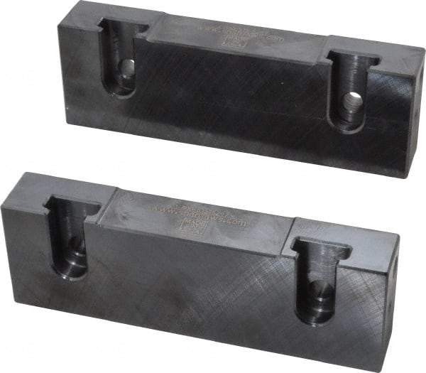 Snap Jaws - 6" Wide x 2" High x 1" Thick, Flat/No Step Vise Jaw - Soft, Steel, Fixed Jaw, Compatible with 6" Vises - Industrial Tool & Supply