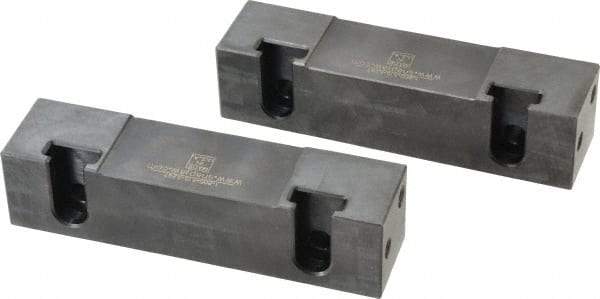 Snap Jaws - 6" Wide x 1-1/2" High x 1-1/2" Thick, Flat/No Step Vise Jaw - Soft, Steel, Fixed Jaw, Compatible with 6" Vises - Industrial Tool & Supply