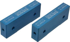 Snap Jaws - 4" Wide x 1-1/2" High x 3/4" Thick, Flat/No Step Vise Jaw - Soft, Aluminum, Fixed Jaw, Compatible with 4" Vises - Industrial Tool & Supply