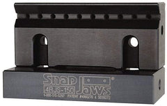 Snap Jaws - 4" Wide x 1-3/4" High x 1" Thick, V-Groove Vise Jaw - Steel, Fixed Jaw, Compatible with 4" Vises - Industrial Tool & Supply