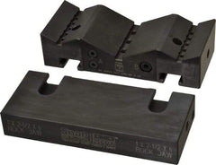 Snap Jaws - 6" Wide x 2-1/2" High x 1-1/2" Thick, V-Groove Vise Jaw - Steel, Fixed Jaw, Compatible with 6" Vises - Industrial Tool & Supply