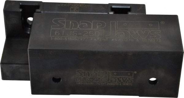 Snap Jaws - 6" Wide x 2-1/2" High x 2-1/2" Thick, Step Vise Jaw - Soft, Steel, Fixed Jaw, Compatible with 6" Vises - Industrial Tool & Supply