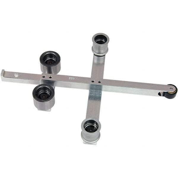 Dynabrade - 3/8" Wide Contact Wheel Assembly Arm - 34" Belt Length x 1/2" Belt Width, Crowned, Rubber, 70" Contact Wheel Diam - Industrial Tool & Supply