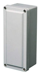 Made in USA - Fiberglass Junction Box Enclosure Screw Flat Cover - NEMA 1, 12, 3R, 4X, 6P, 3-5/8" Wide x 17-11/32" High x 3-9/64" Deep, Chemical & Impact Resistant, Dust-tight & Watertight - Industrial Tool & Supply