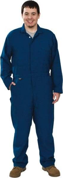 Stanco Safety Products - Size XL, Royal Blue, Zipper, Flame Resistant/Retardant Coverall - 46 to 48" Chest, Nomex, 7 Pockets, Elastic Waistband, Full Action Back, 2-Way Concealed Zipper - Industrial Tool & Supply