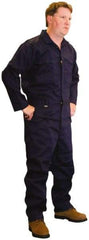 Stanco Safety Products - Size L, Navy Blue, Zipper, Flame Resistant/Retardant Coverall - 42 to 44" Chest, Nomex, 7 Pockets, Elastic Waistband, Full Action Back, 2-Way Concealed Zipper - Industrial Tool & Supply