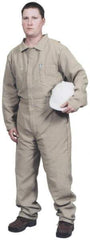 Stanco Safety Products - Size M, Tan, Zipper, Flame Resistant/Retardant Coverall - 38 to 40" Chest, Indura, 7 Pockets, Elastic Waistband, Full Action Back, 2-Way Concealed Zipper - Industrial Tool & Supply