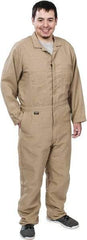 Stanco Safety Products - Size XL, Khaki, Zipper, Flame Resistant/Retardant Coverall - 46 to 48" Chest, Nomex, 7 Pockets, Elastic Waistband, Full Action Back, 2-Way Concealed Zipper - Industrial Tool & Supply