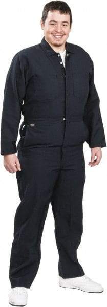 Stanco Safety Products - Size M, Navy Blue, Zipper, Flame Resistant/Retardant Coverall - 38 to 40" Chest, Nomex, 7 Pockets, Elastic Waistband, Full Action Back, 2-Way Concealed Zipper - Industrial Tool & Supply