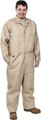 Stanco Safety Products - Size XL, Tan, Zipper, Flame Resistant/Retardant Coverall - 46 to 48" Chest, Indura, 7 Pockets, Elastic Waistband, Full Action Back, 2-Way Concealed Zipper - Industrial Tool & Supply