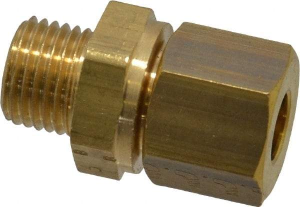 Legris - 6mm OD, Brass Male Connector - 460 Max Working psi, -40 to 210°F, Comp x Metric Thread Ends - Industrial Tool & Supply