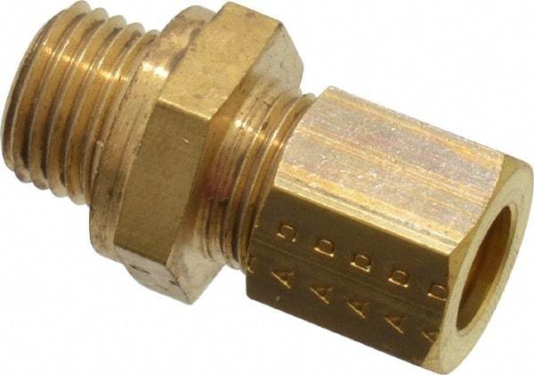 Legris - 8mm OD, Brass Male Connector - 320 Max Working psi, -40 to 210°F, Comp x Metric Thread Ends - Industrial Tool & Supply