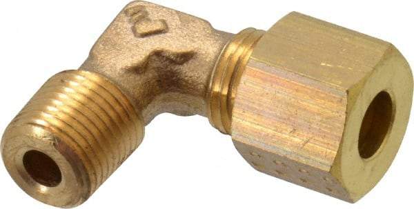 Legris - 6mm OD, Brass Male Elbow - 460 Max Working psi, -40 to 210°F, Comp x MBSPT Ends - Industrial Tool & Supply