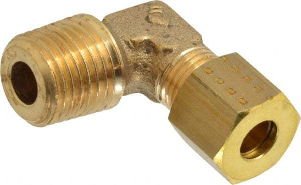 Legris - 6mm OD, Brass Male Elbow - 460 Max Working psi, -40 to 210°F, Comp x MBSPT Ends - Industrial Tool & Supply